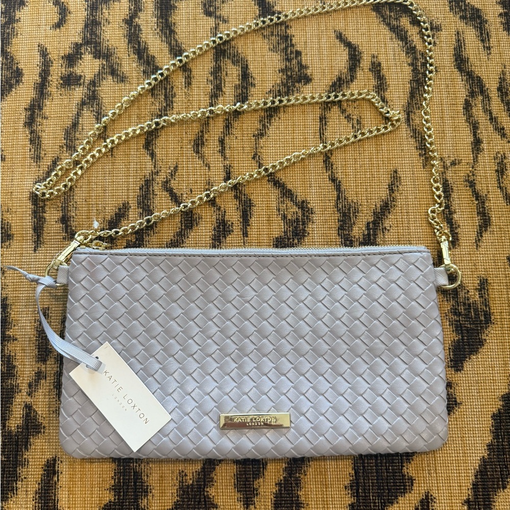 Katie Loxton- grey clutch/crossbody NWT